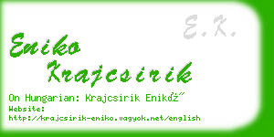 eniko krajcsirik business card